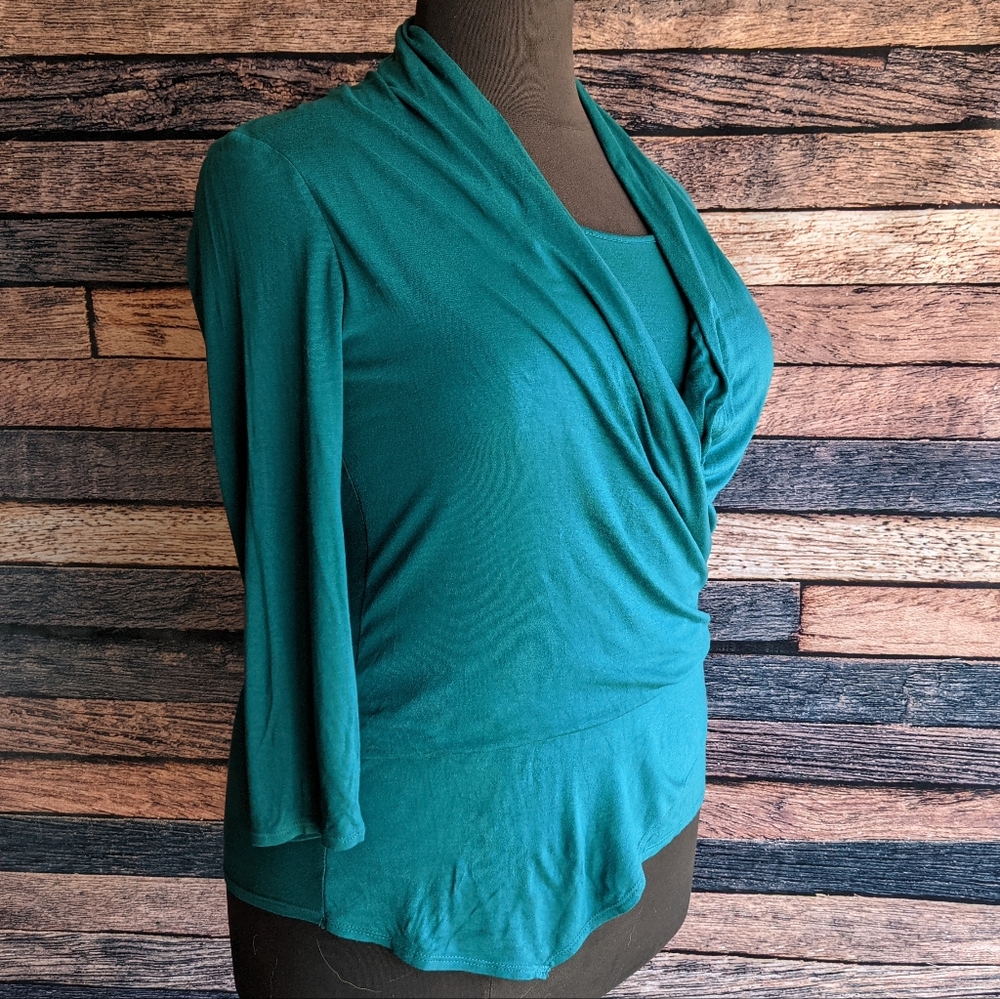 Teal Cross Front Top